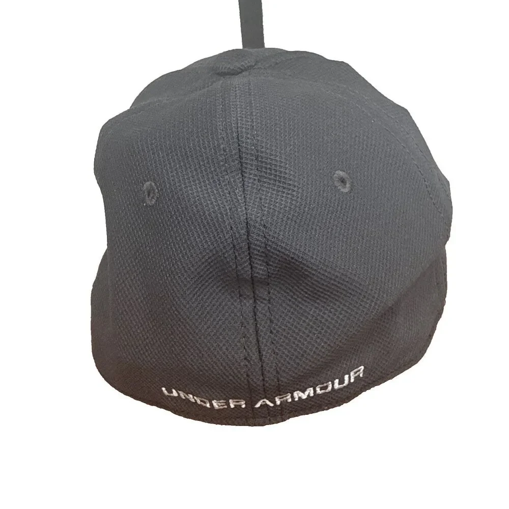 Under Armour Youth Boys Hat Cap Fitted S/M Black Classic Fit Mesh Logo Baseball